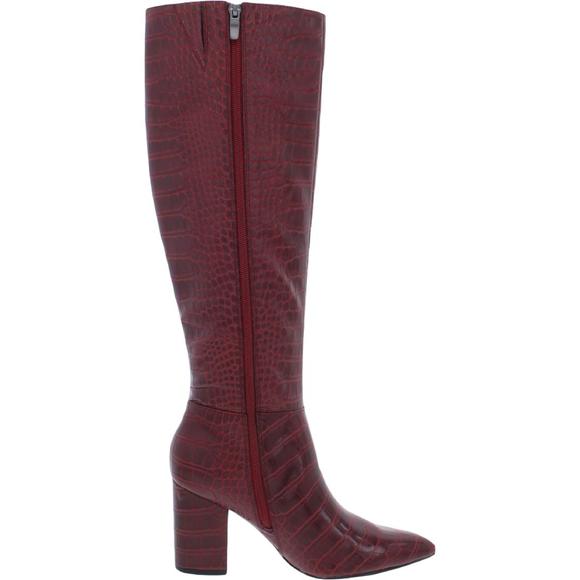 Nine West Womens Adaly Red Faux Leather Tall Knee-High Boots Shoes NWT - Picture 2 of 5